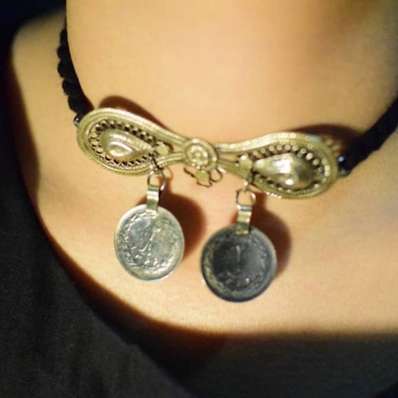 Afghan Tribal Coins Choker, Coins Jewellery, Afghan Ethnic Necklace - Picture 3 of 4